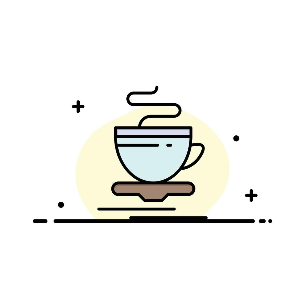 Tea Cup Hot Hotel Business Logo Template Flat Color vector