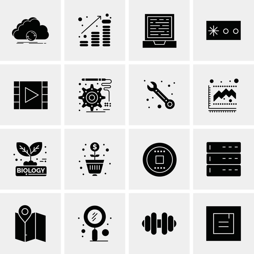 16 iconos universales de negocios vector ilustración de icono creativo para usar en proyectos relacionados con la web y dispositivos móviles