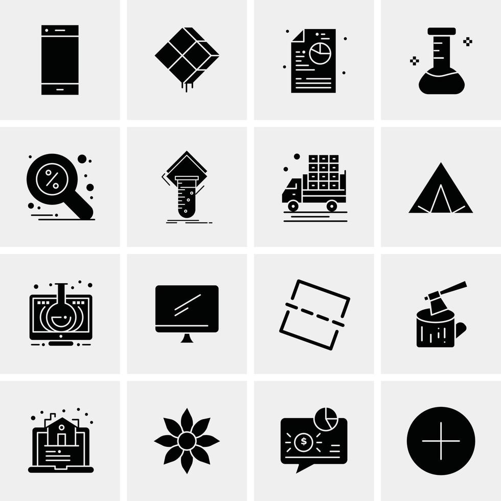 16 iconos universales de negocios vector ilustración de icono creativo para usar en proyectos relacionados con la web y dispositivos móviles