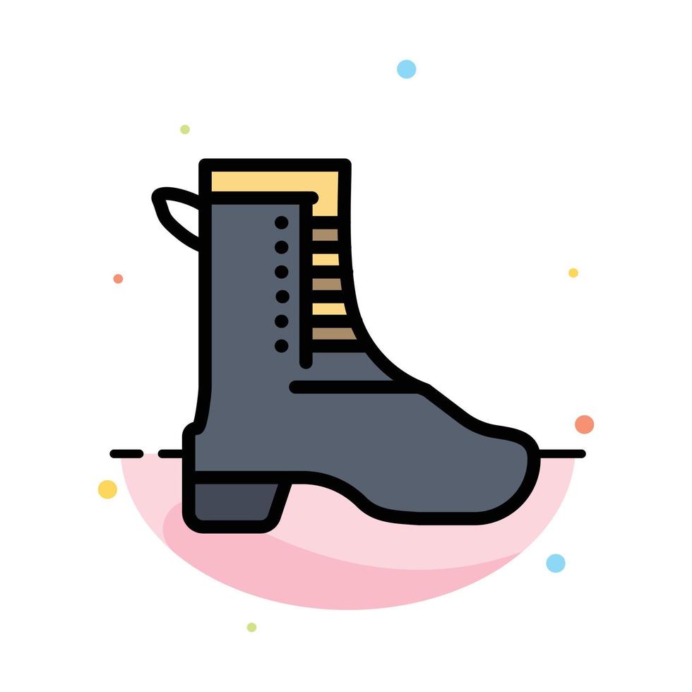 Activity Running Shoe Spring Abstract Flat Color Icon Template vector