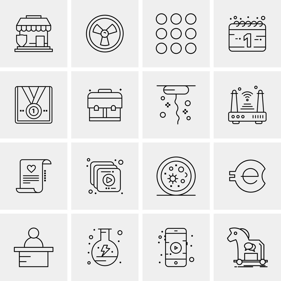 16 iconos universales de negocios vector ilustración de icono creativo para usar en proyectos relacionados con la web y dispositivos móviles