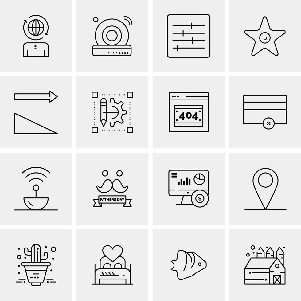 16 iconos universales de negocios vector ilustración de icono creativo para usar en proyectos relacionados con la web y dispositivos móviles