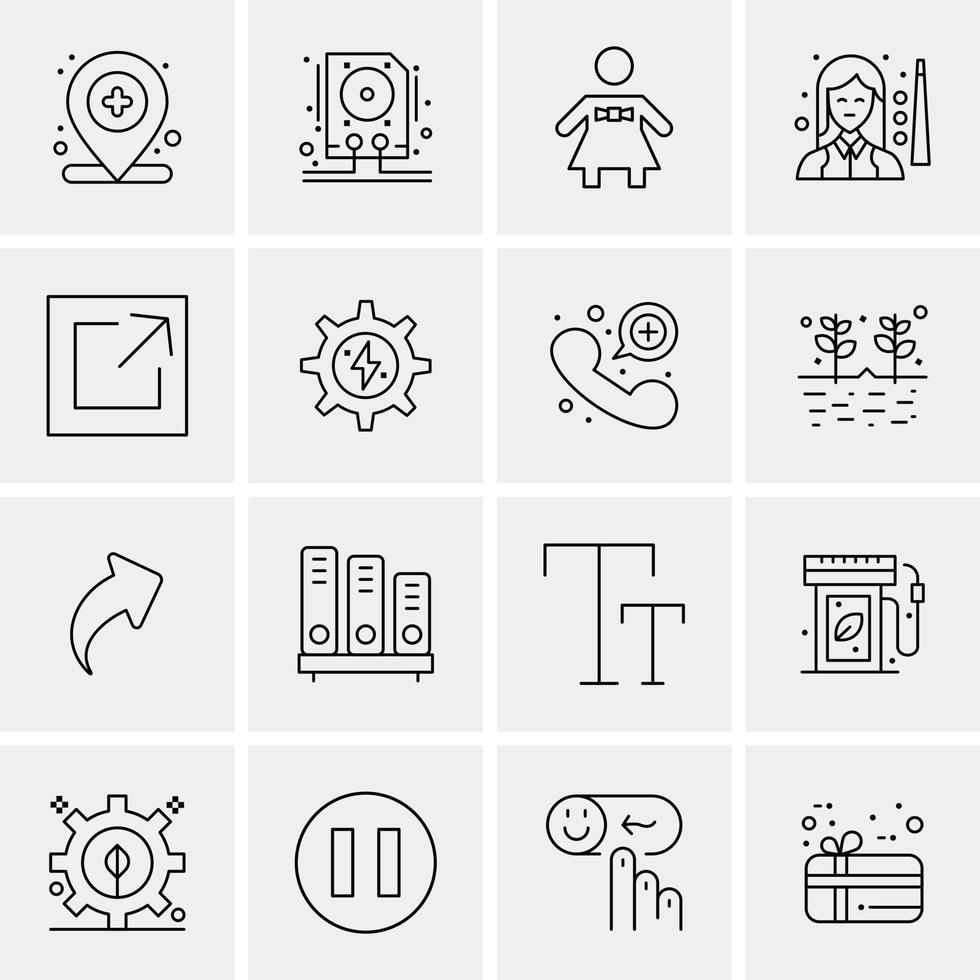 16 iconos universales de negocios vector ilustración de icono creativo para usar en proyectos relacionados con la web y dispositivos móviles