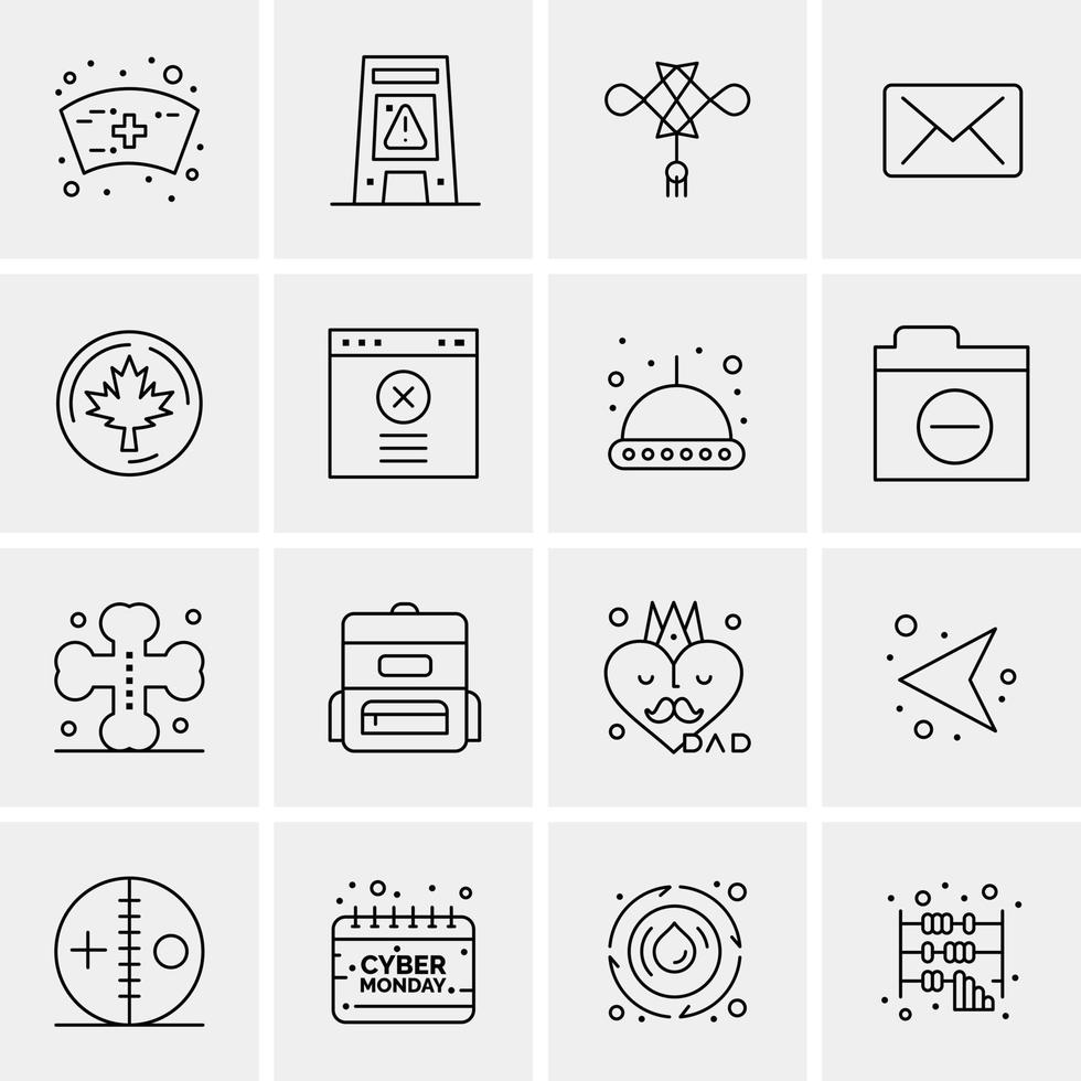 16 iconos universales de negocios vector ilustración de icono creativo para usar en proyectos relacionados con la web y dispositivos móviles