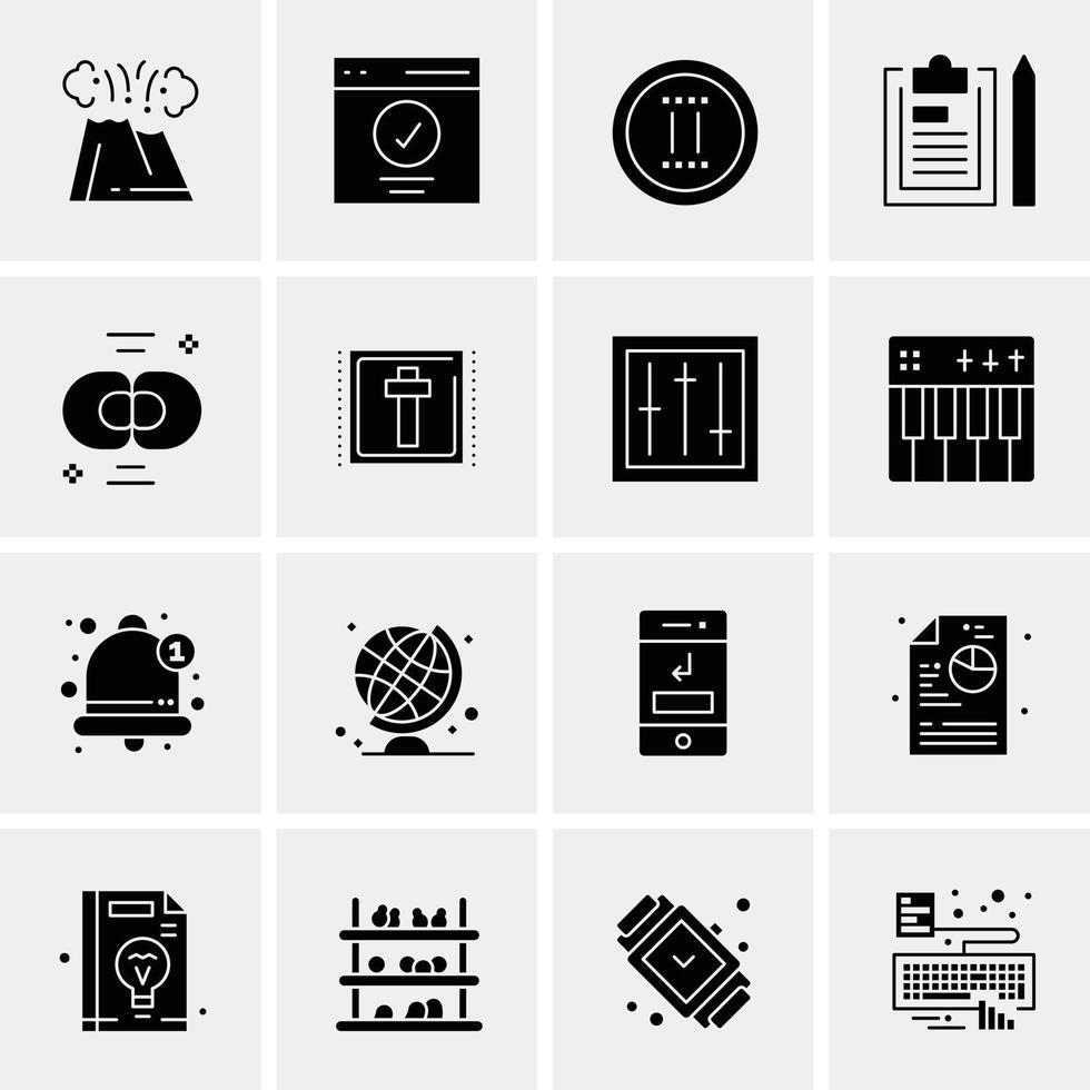 16 iconos universales de negocios vector ilustración de icono creativo para usar en proyectos relacionados con la web y dispositivos móviles