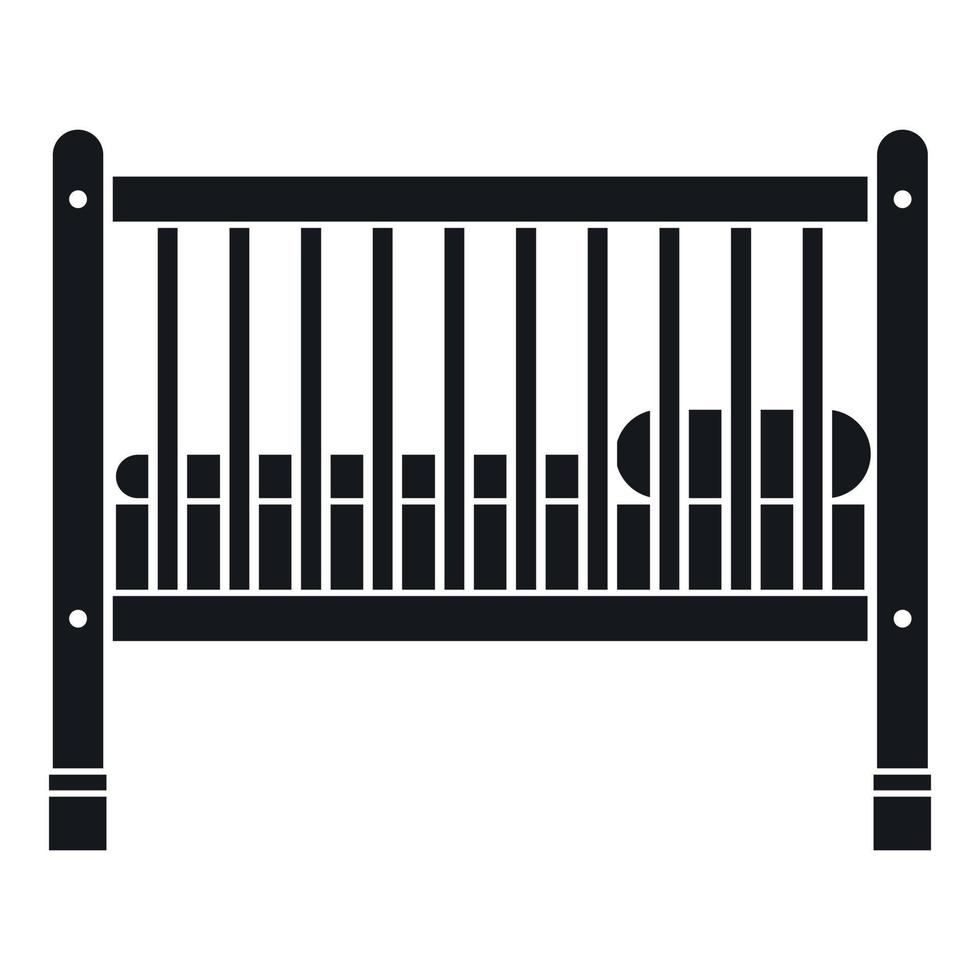 Baby bed icon, simple style vector