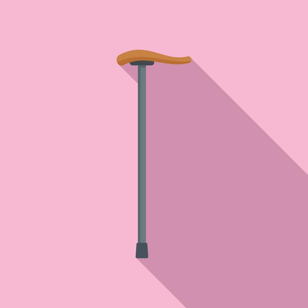 Wood walking stick icon, flat style vector