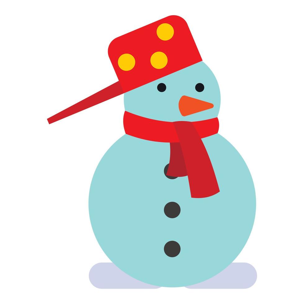 Snowman icon, flat style vector