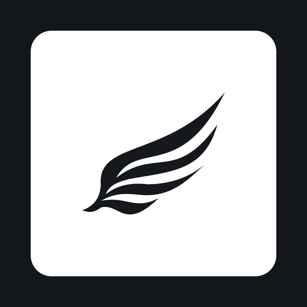 Black long wing birds icon, simple style vector