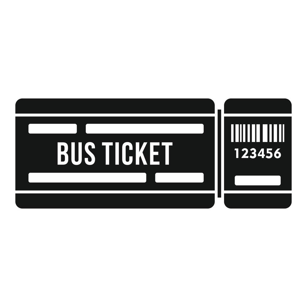 icono de evento de boleto de autobús, estilo simple vector