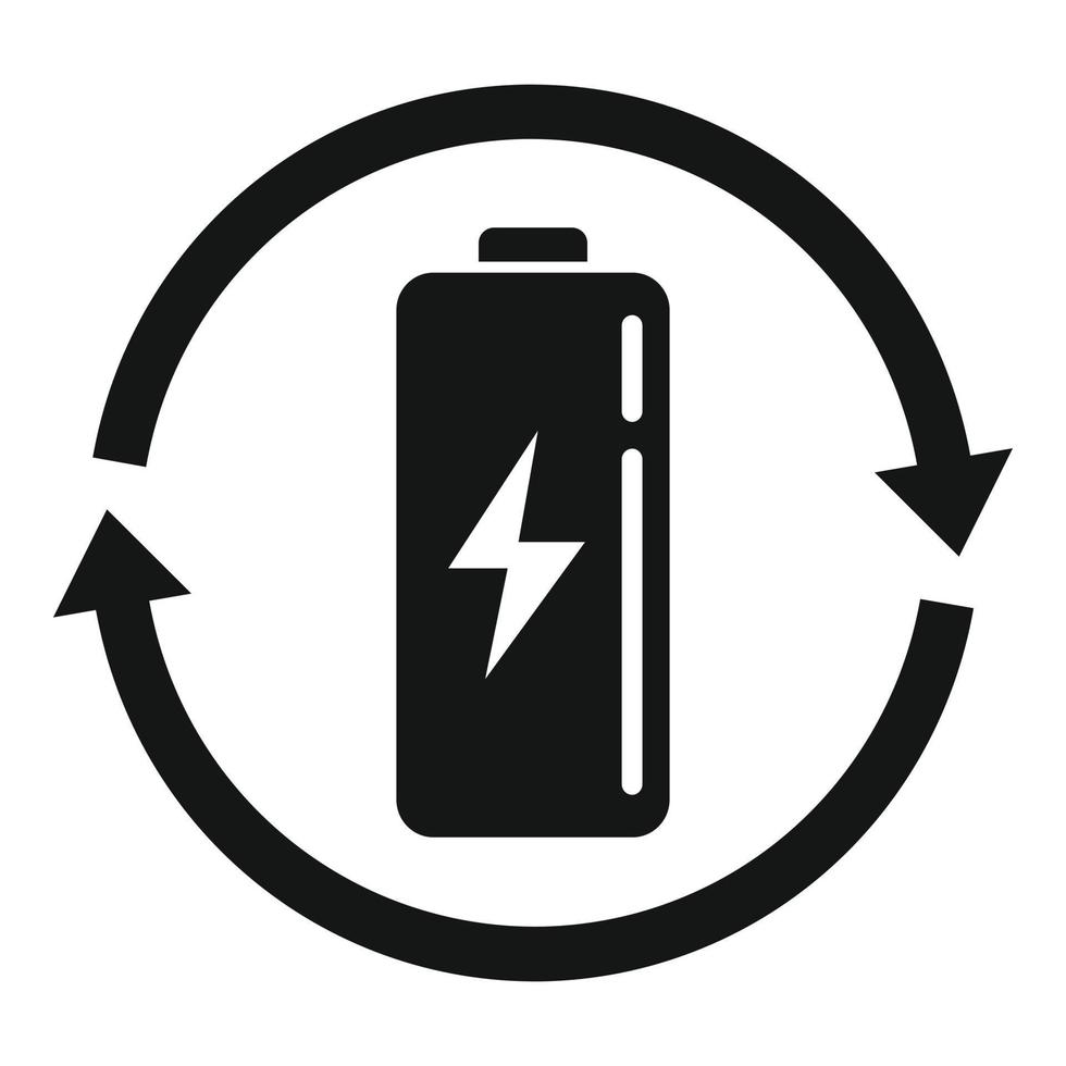 Recycle battery icon, simple style 14655515 Vector Art at Vecteezy