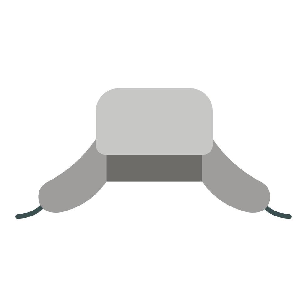 Ushanka man hat icon, flat style vector