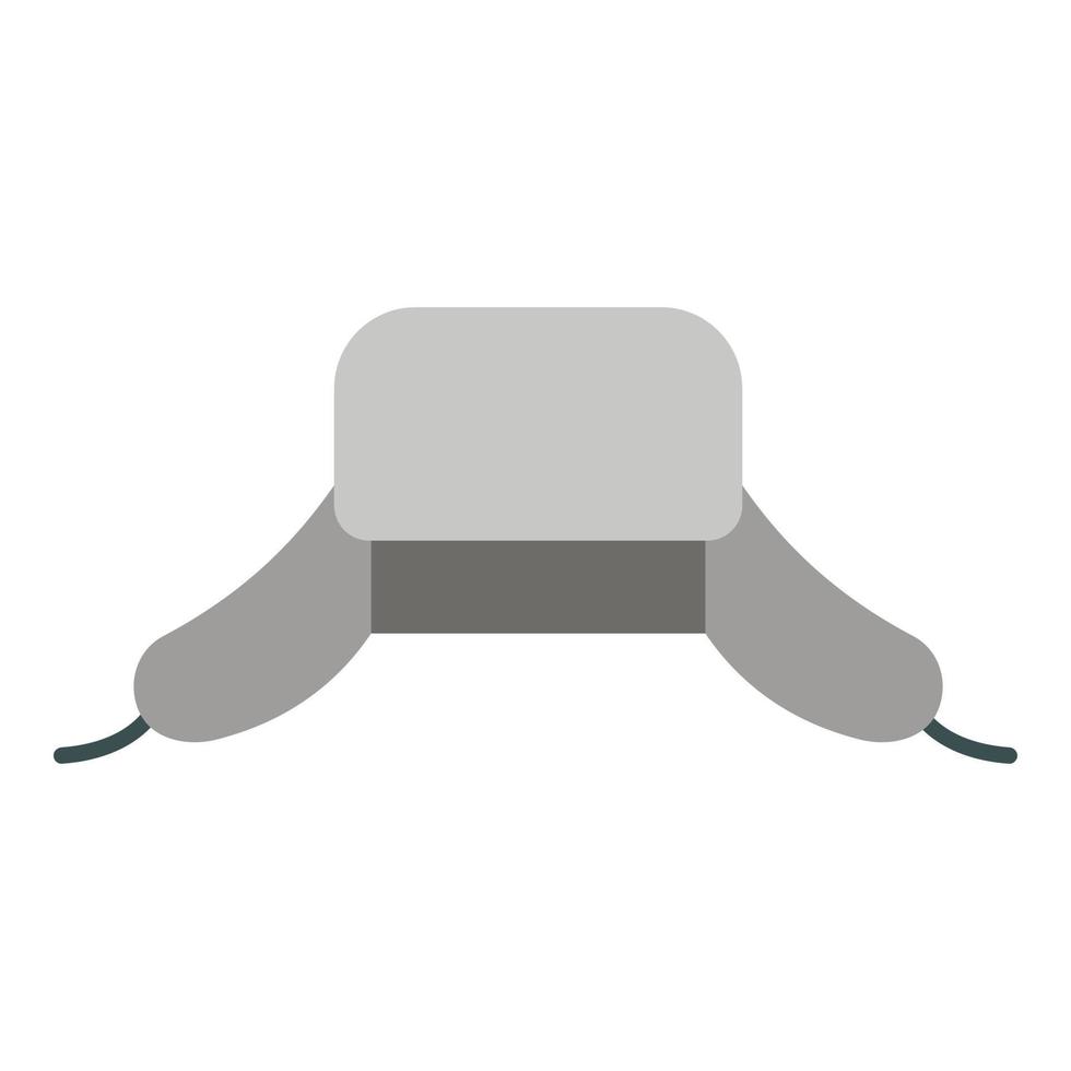 icono de sombrero de hombre ushanka, estilo plano vector