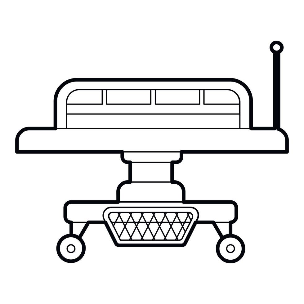 Medical bed icon, outline style vector