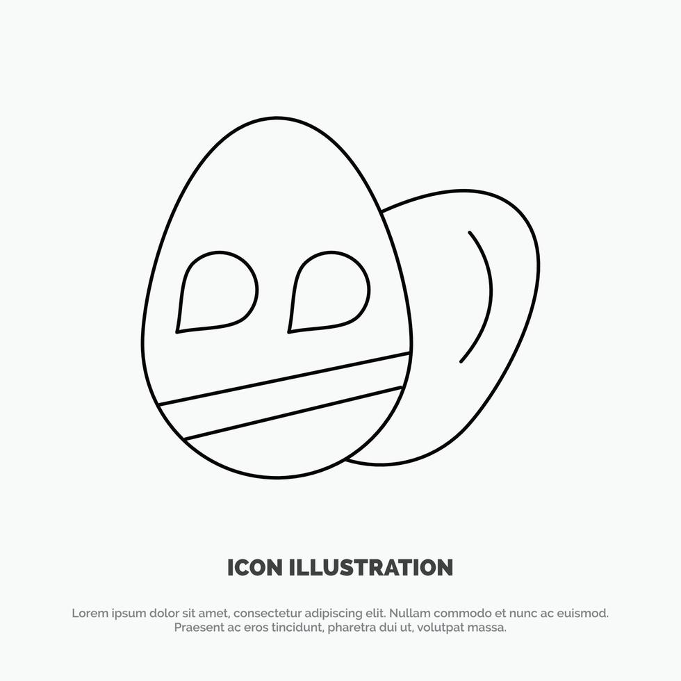 Egg Easter Holiday Line Icon Vector