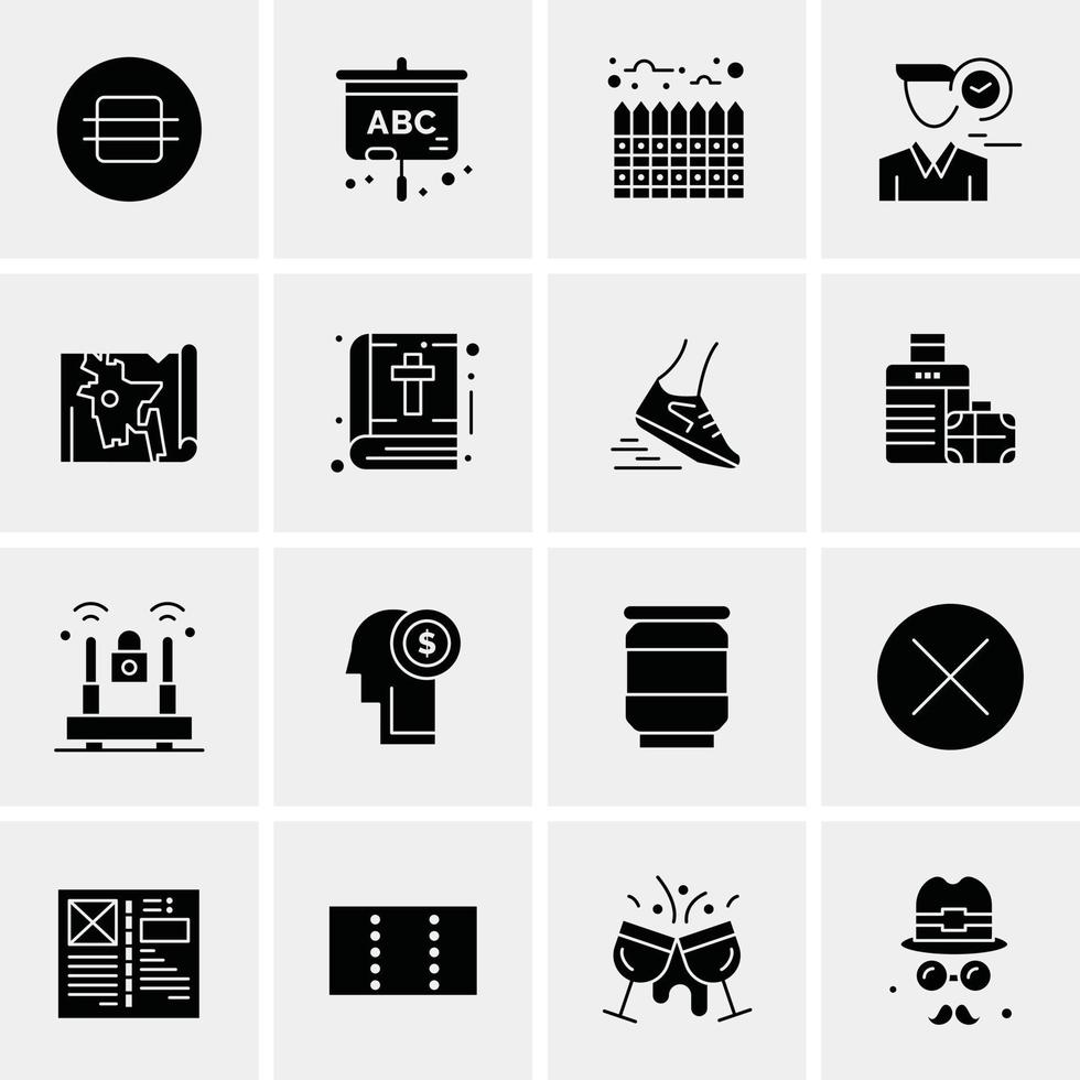 16 iconos universales de negocios vector ilustración de icono creativo para usar en proyectos relacionados con la web y dispositivos móviles