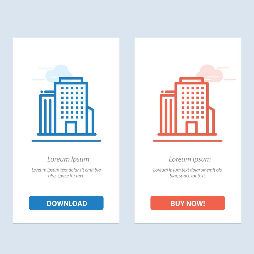 Building Office American  Blue and Red Download and Buy Now web Widget Card Template vector