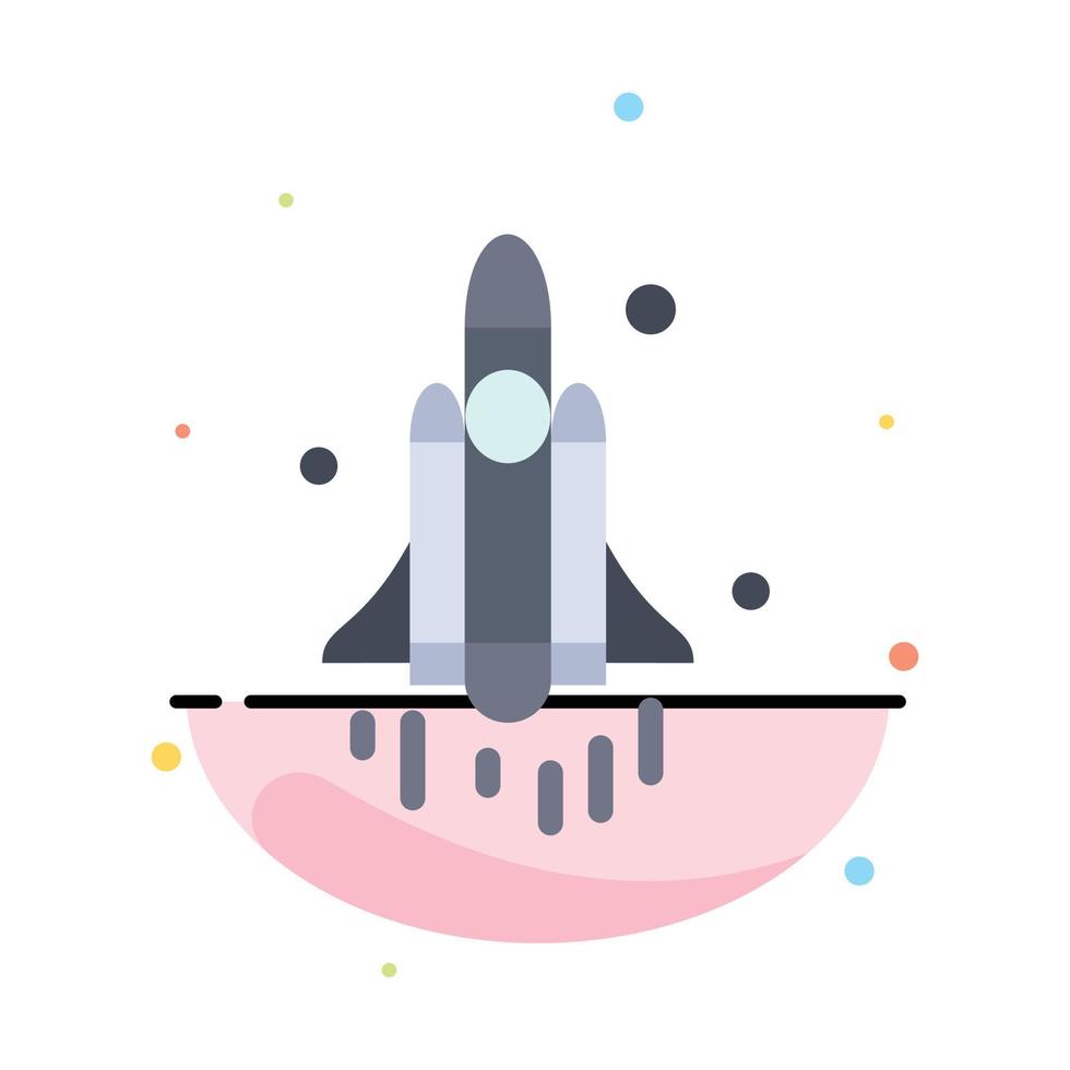 Launch Rocket Space Technology Abstract Flat Color Icon Template vector