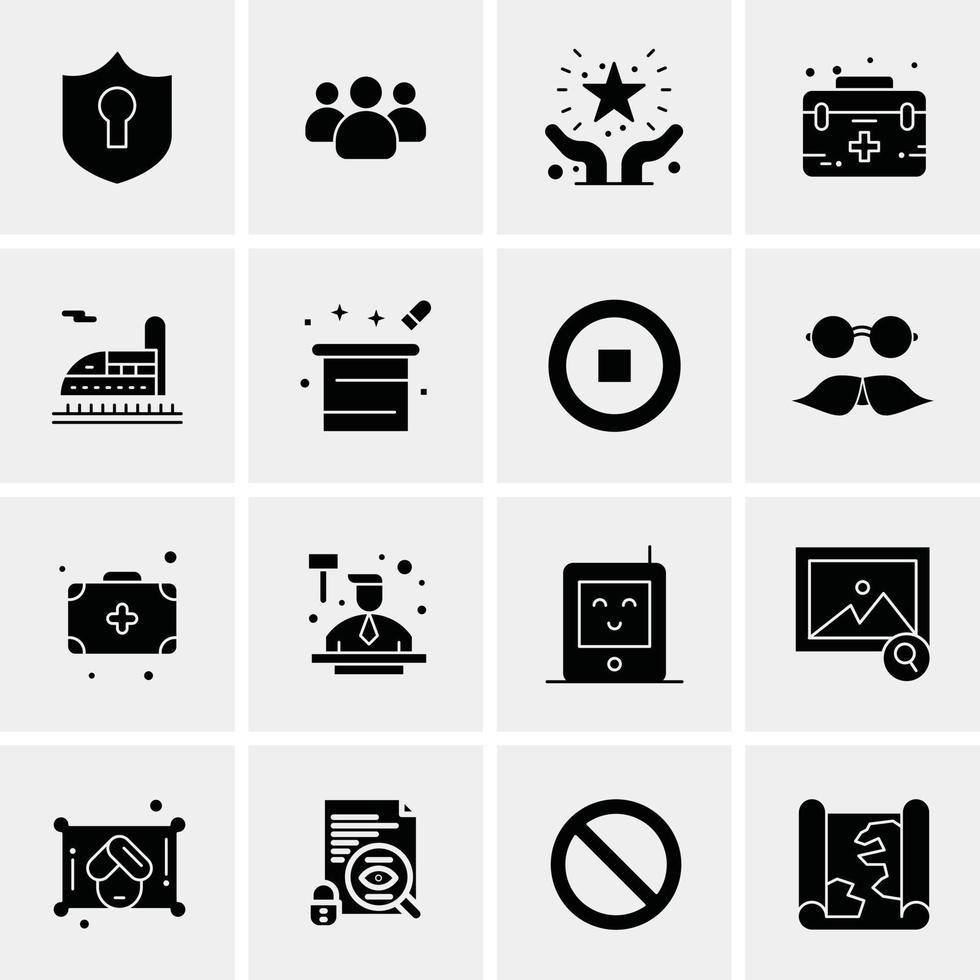 16 iconos universales de negocios vector ilustración de icono creativo para usar en proyectos relacionados con la web y dispositivos móviles