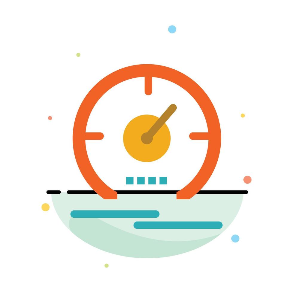Gauge Dashboard Meter Speed Speedometer Abstract Flat Color Icon Template vector
