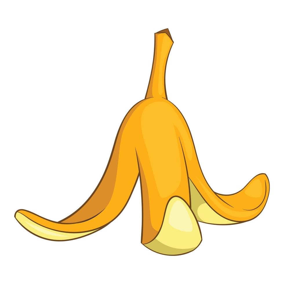 Banana peel icon, cartoon style vector
