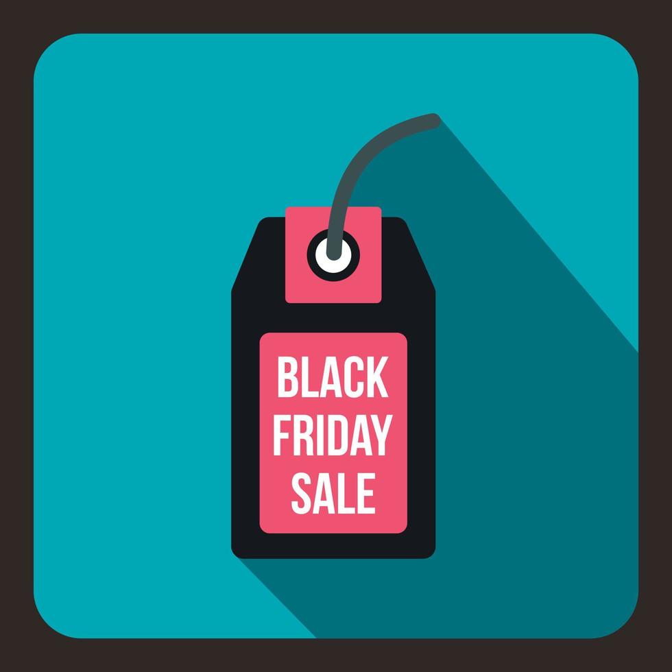 Black Friday sale tag icon, flat style vector