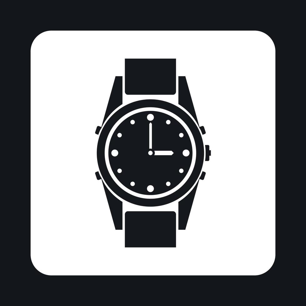 icono de reloj de pulsera, estilo simple vector