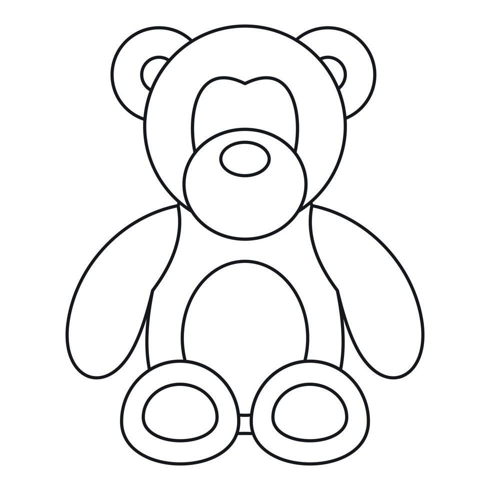 Teddy bear icon, outline style vector