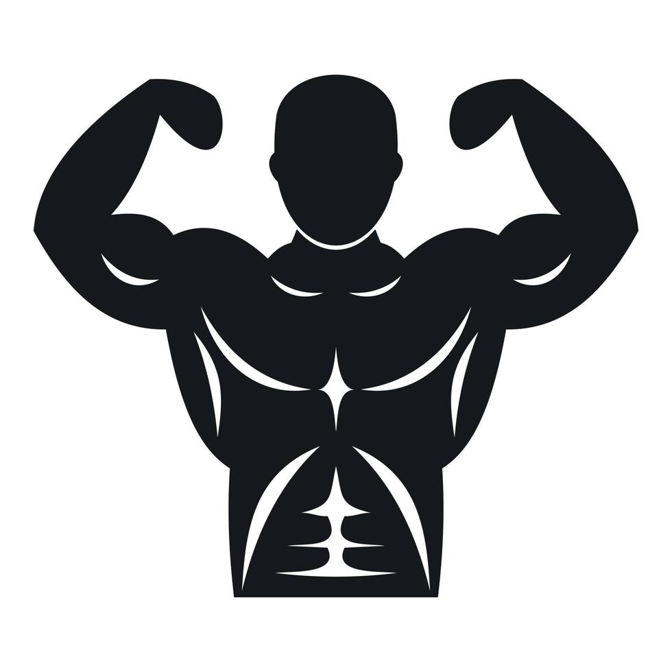 Athletic man torso icon, simple style vector