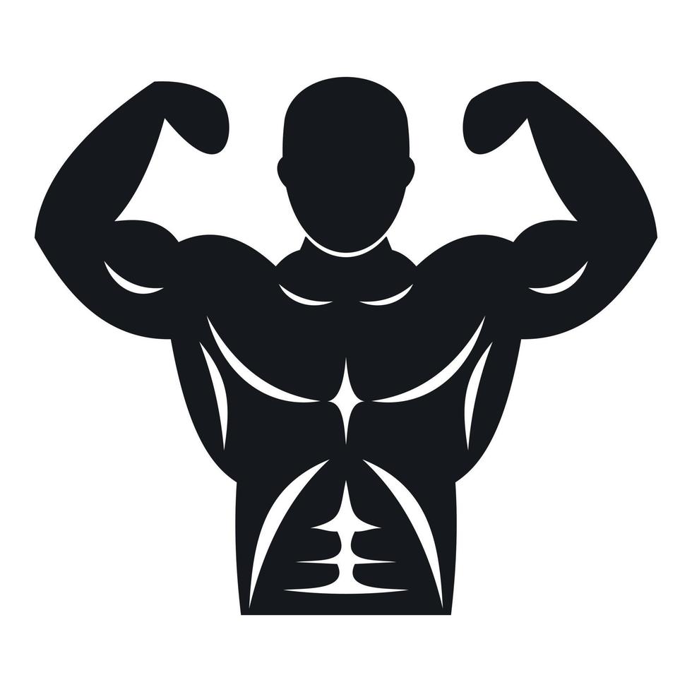 Athletic man torso icon, simple style vector