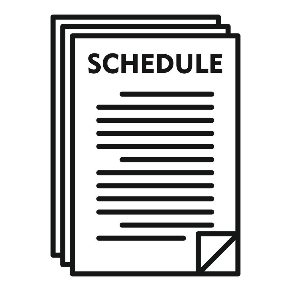 Syllabus paper schedule icon, outline style vector