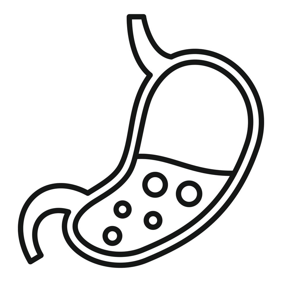 Half stomach icon, outline style vector