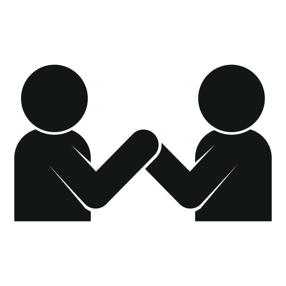 Arm wrestling fight icon, simple style vector