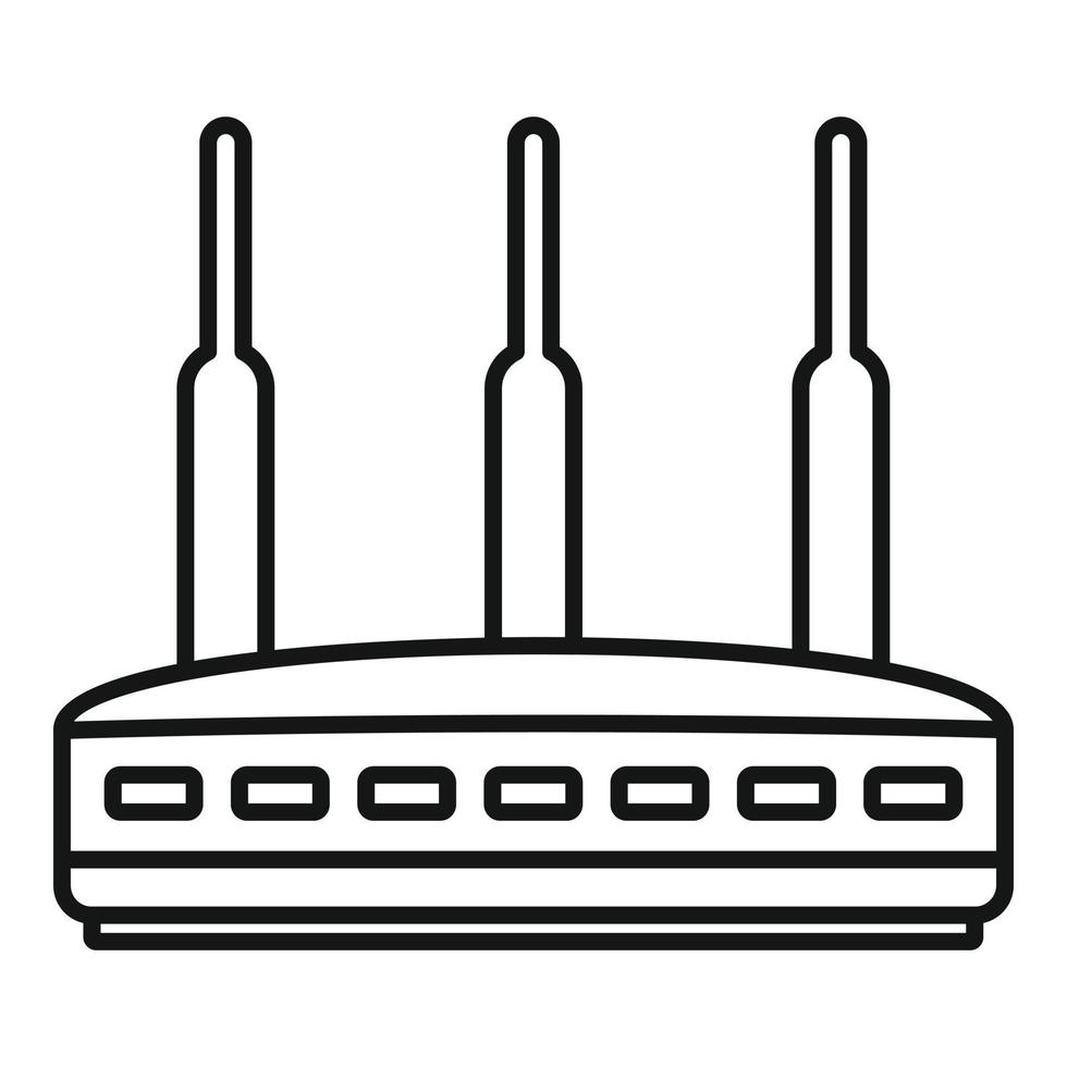 Modern router icon, outline style vector
