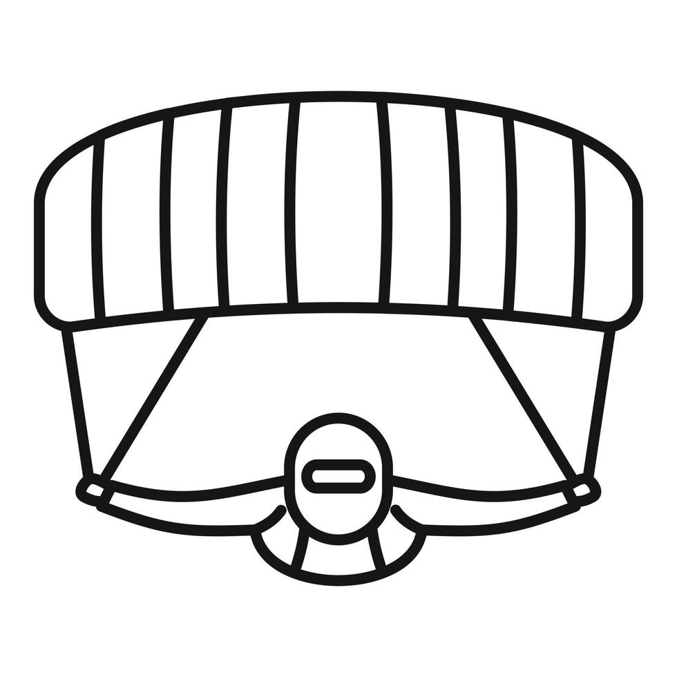 Parachuting man icon, outline style vector