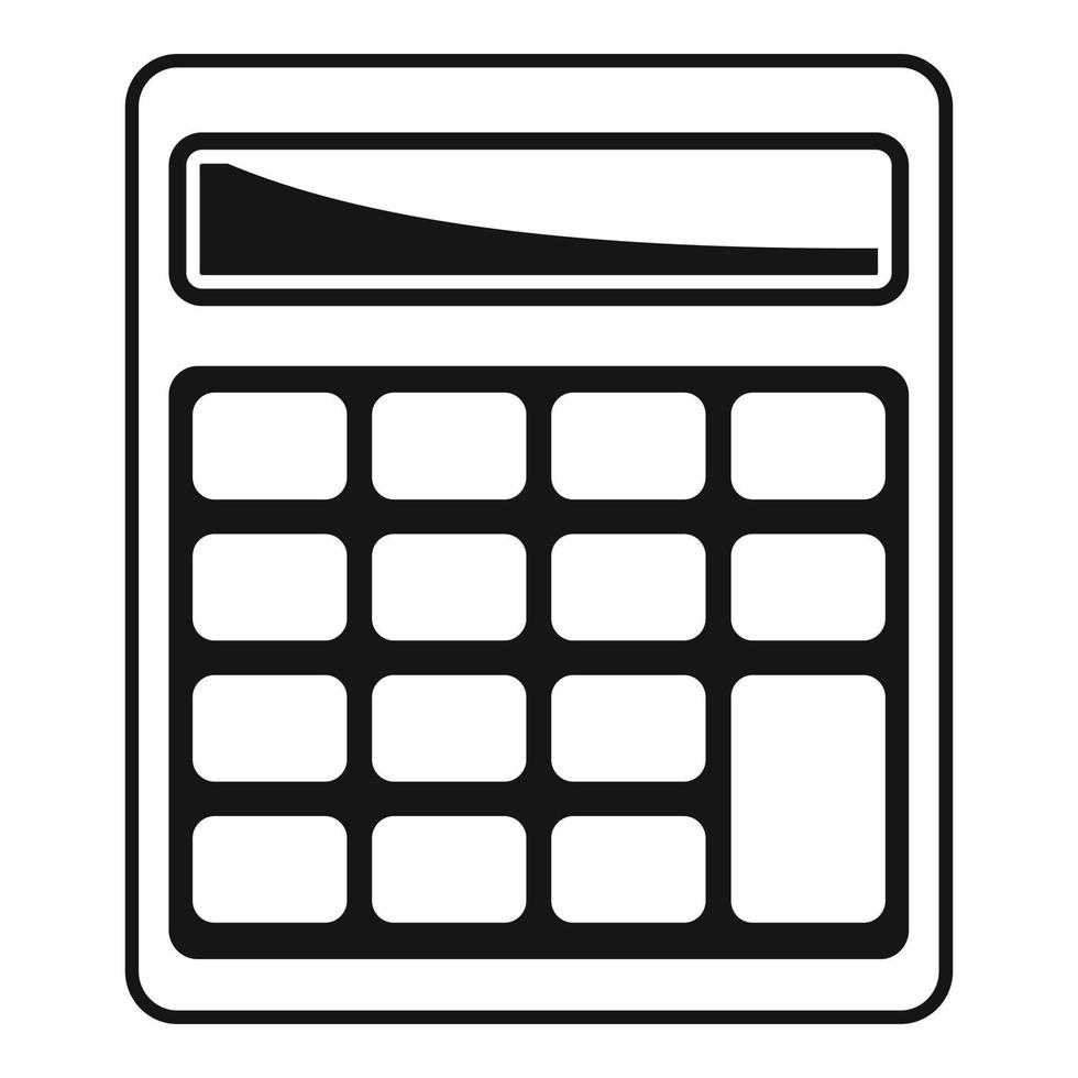 Math calculator icon, simple style vector