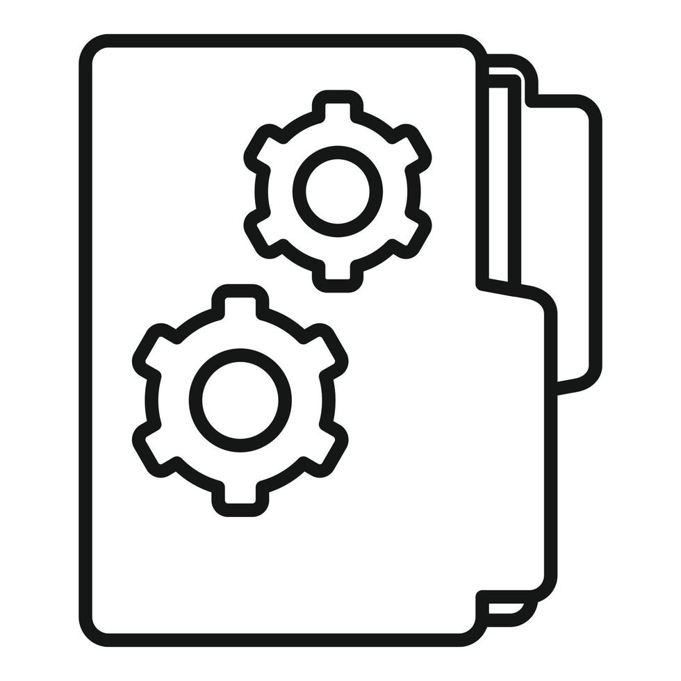 icono de carpeta de software, estilo de esquema vector