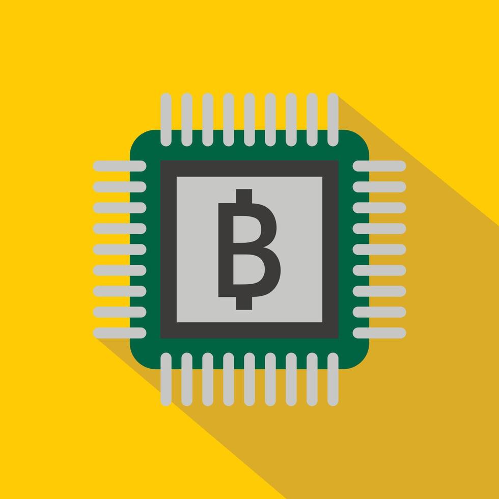 Chip icon, flat style vector
