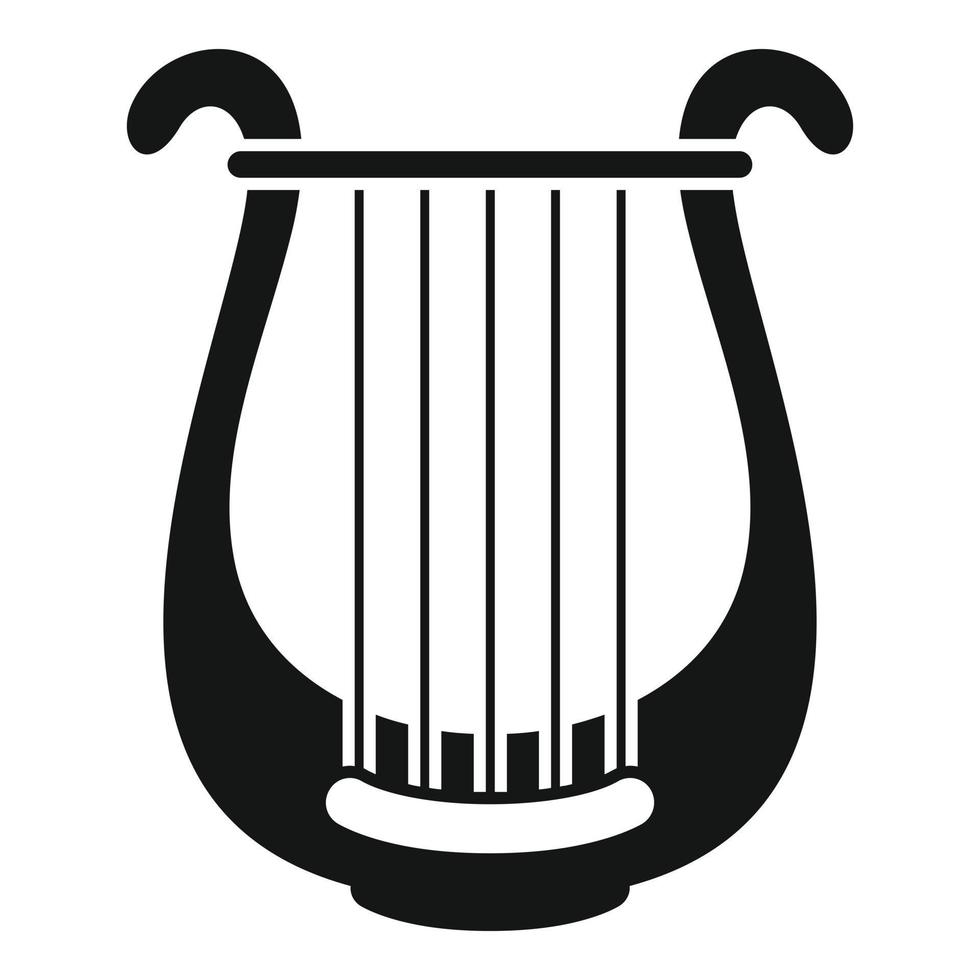 Harp musical icon, simple style vector