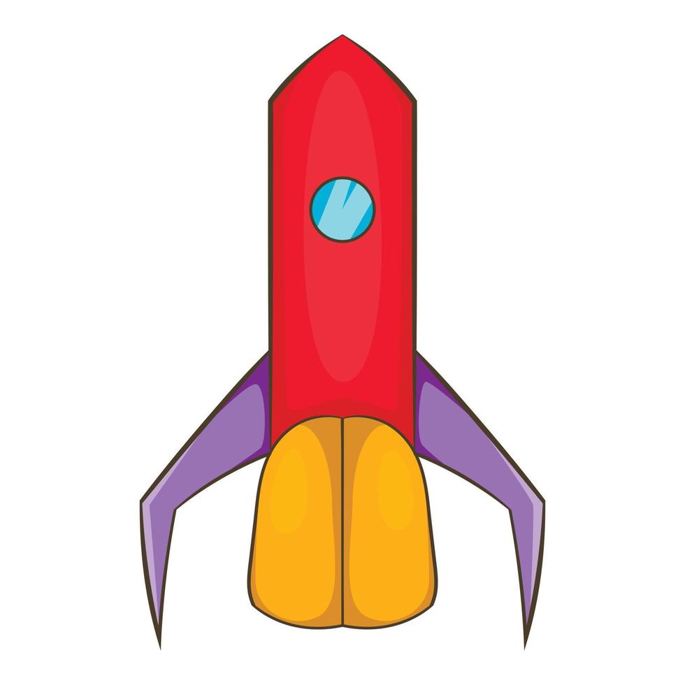 Space rocket for fly icon, cartoon style vector