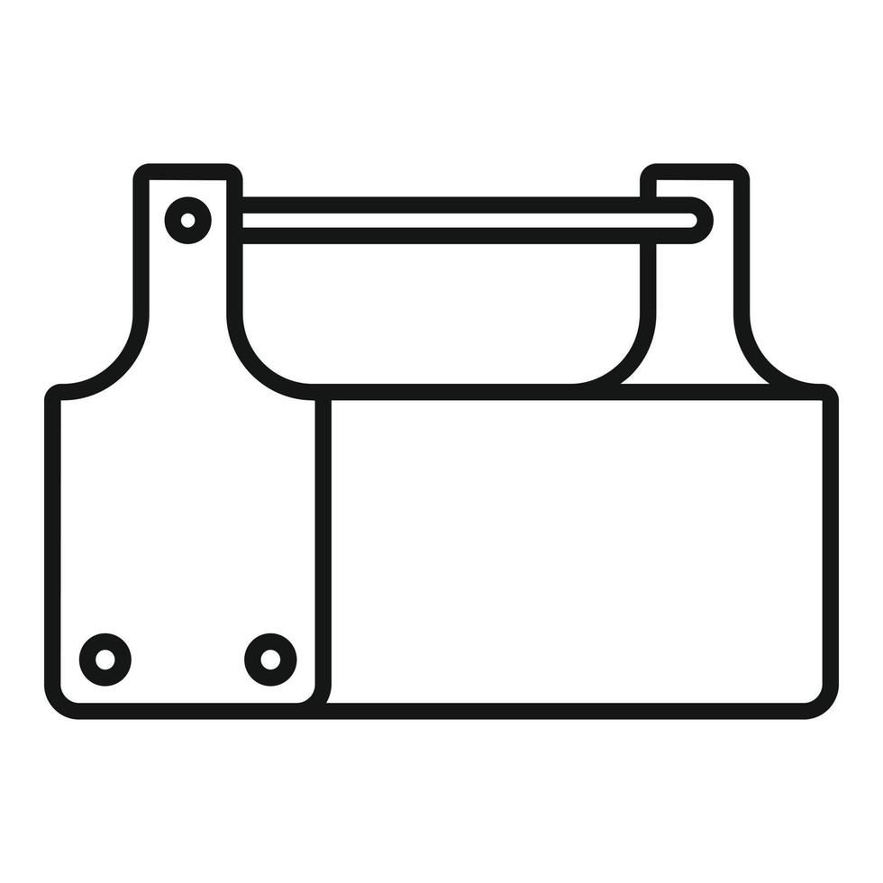 Carpenter wood box icon, outline style vector