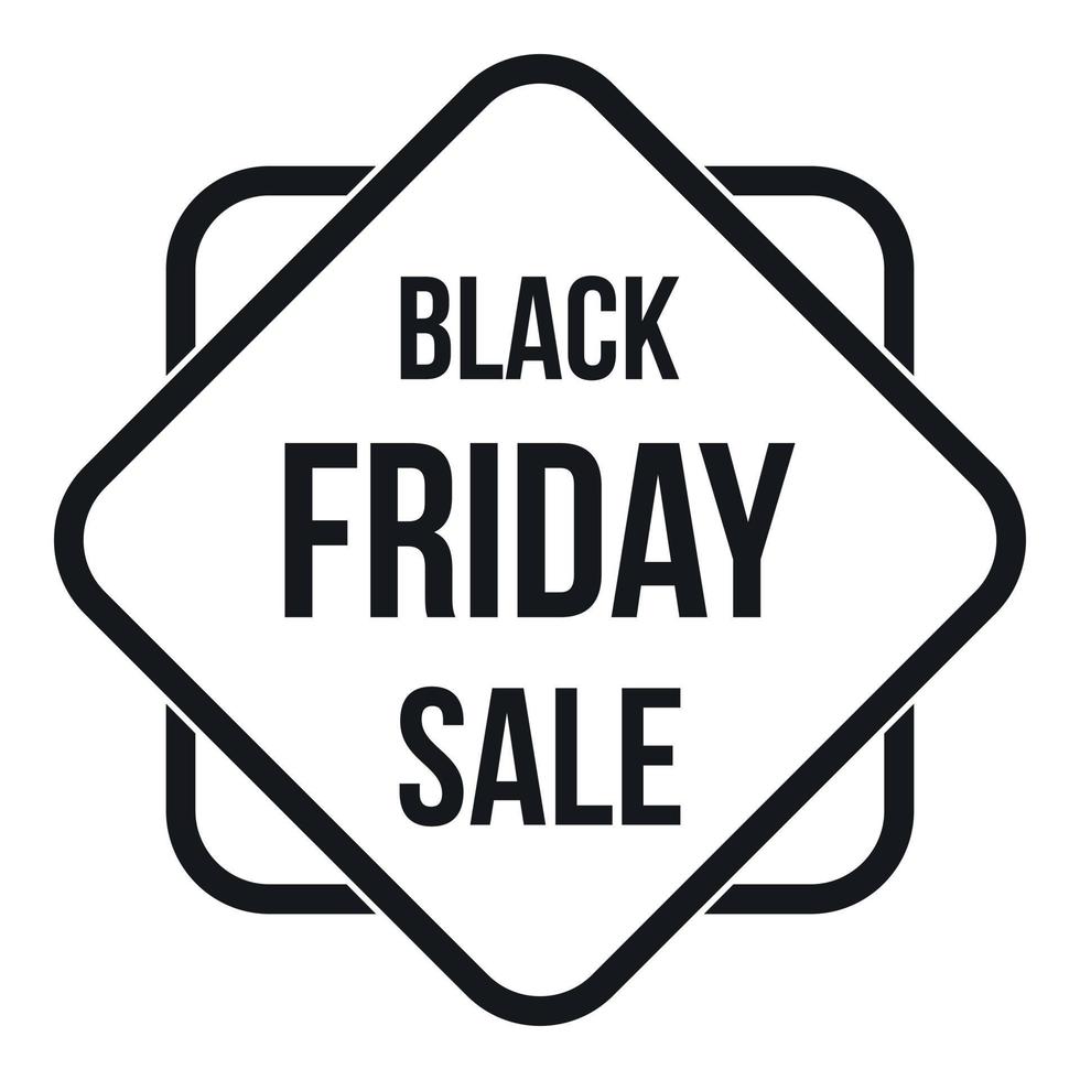 Black Friday sale sticker icon, simple style vector