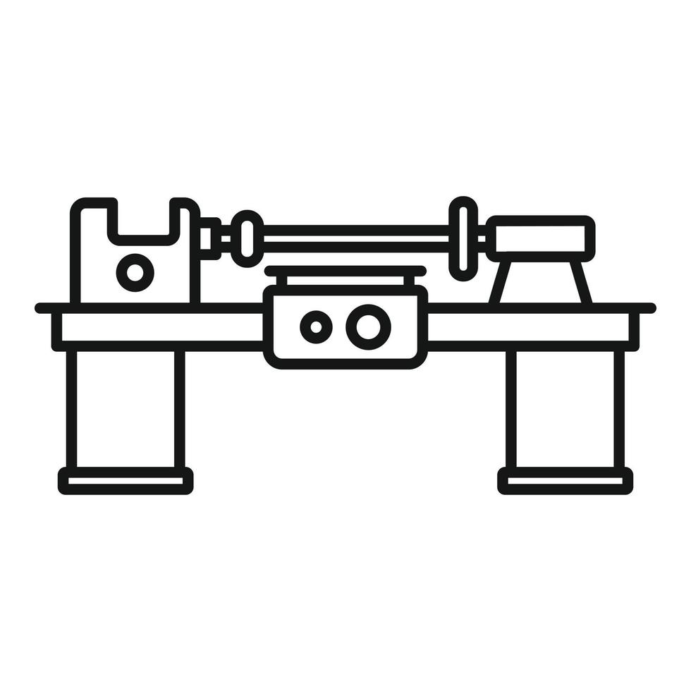 Work lathe icon, outline style vector