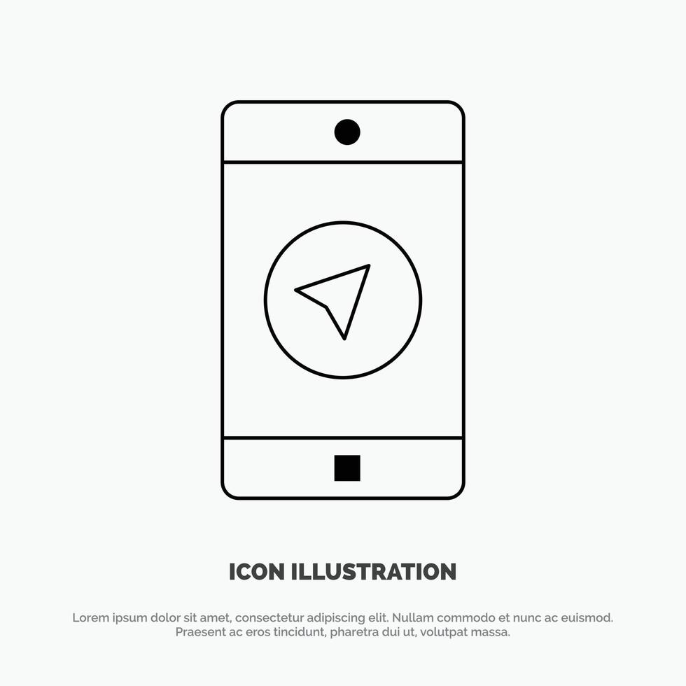 Application Message Mobile Apps poniter Line Icon Vector