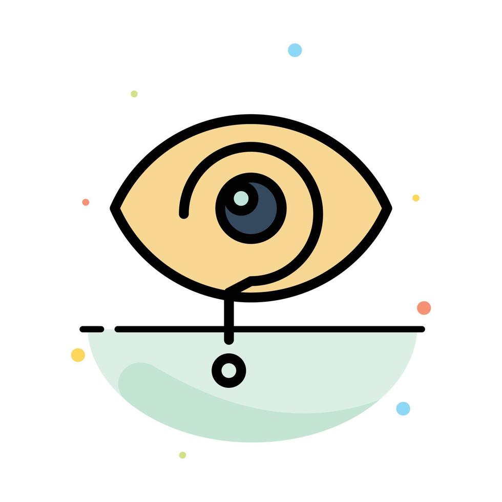 Curious Exclamation Eye Knowledge Mark Abstract Flat Color Icon Template vector