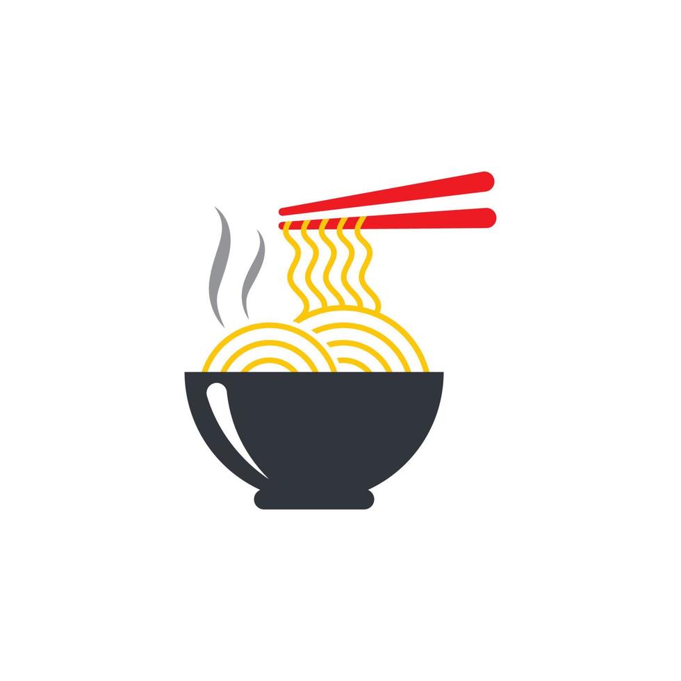 icono de vector de logotipo de fideos calientes