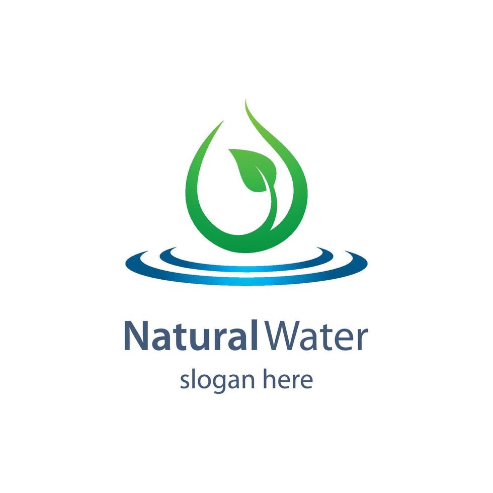 Natural water logo template vector