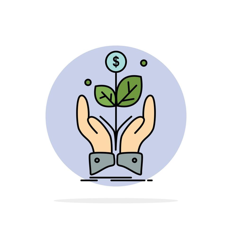 business company growth plant rise Flat Color Icon Vector