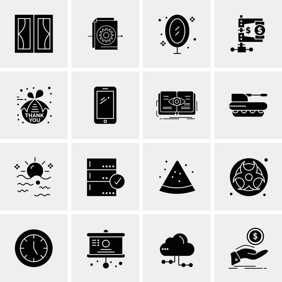 16 iconos universales de negocios vector ilustración de icono creativo para usar en proyectos relacionados con la web y dispositivos móviles