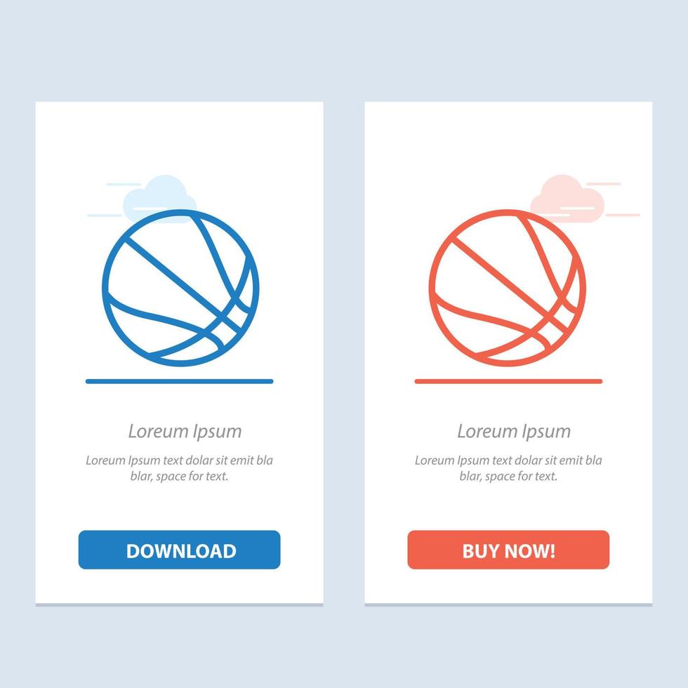 Education Ball Basketball  Blue and Red Download and Buy Now web Widget Card Template vector